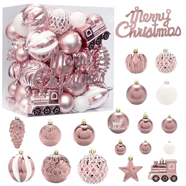 Christmas Balls Ornaments, 65PCS Shatterproof Festive Wedding