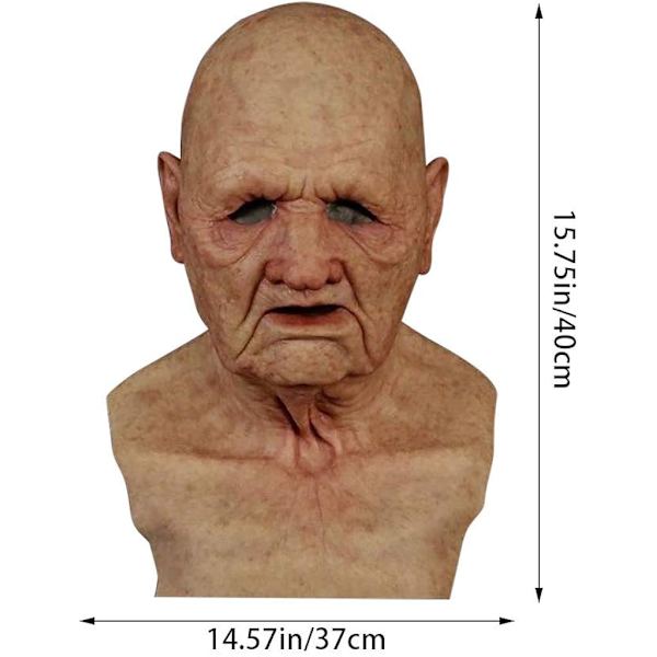 Halloween-latexmask - Gammal man Dekor Realistisk Ansiktsmask för Mänsklig Rynka A