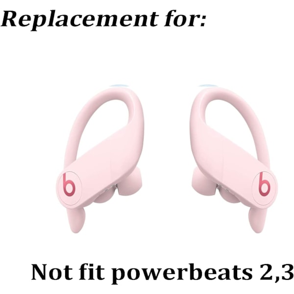 Ersättningsöronsnäckor i silikon för Powerbeats Pro Beats trådlösa hörlurar, 4 par (svart)