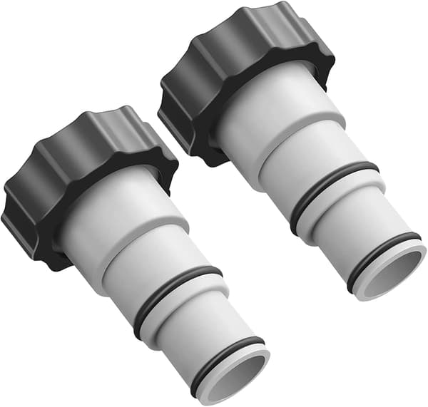Adapter for pool, A-series replacement hose adapter with thread, 32 and 38 mm hose diameter, pump adapter for pool kit (2 pieces)