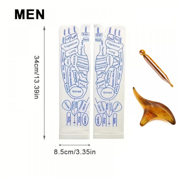 Zoneterapi-sokker med verktøy for kvinner og menn, smertelindring Akupunktursokker for fotmassasje Smertelindring, forbedre sirkulasjon For Men