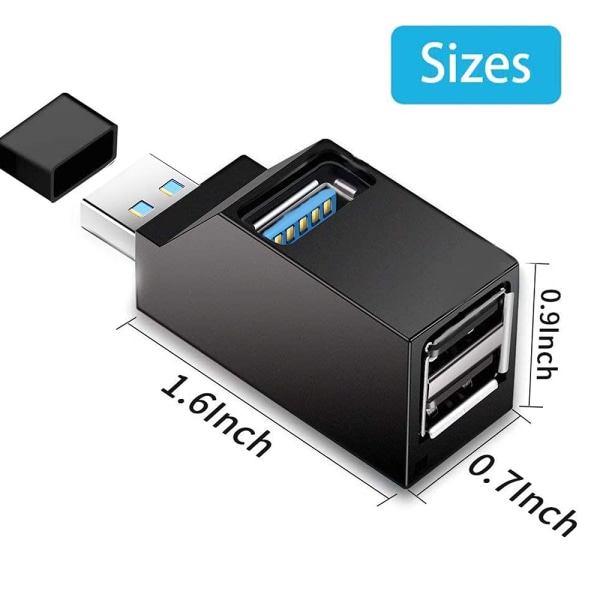 USB-hub, Mini USB 3.0-hub eller bærbar adapter (3 porte)