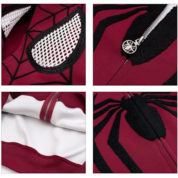 Spider Hoodie Kvinde Y2k Spiderman Hættetrøje Oversized Fuld Lynlås Grafisk Hættetrøjer Spiderman Jakke Kawaii Trøje S