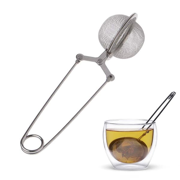 Te Infuser Rustfrit stål Kugle Mesh Te Si Kaffe Her Silver