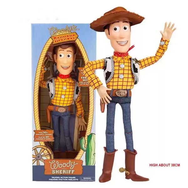Disney og Pixar Toy Story Filmlegetøj, Talende Woody Figur og Kludedukke Krop, 20 Fraser, Trækfane Aktiverer Lyde, Roundup Fun Woody