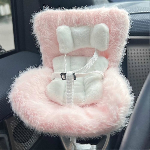 Labubu Docka Bilstolstillbehör, 17cm Plysch Luftutloppsdekoration Pink