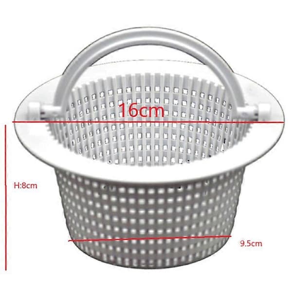 Replacement Pool Skimmer Basket with Handle, 2-Pack - Skimmer B for Above Ground Pool (FMY) White