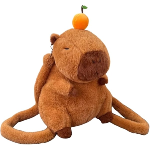 Sød tegneserie Capybara Plys Rygsæk med Lynlås Mini Pung til Piger Fødselsdag Julegave[JR]