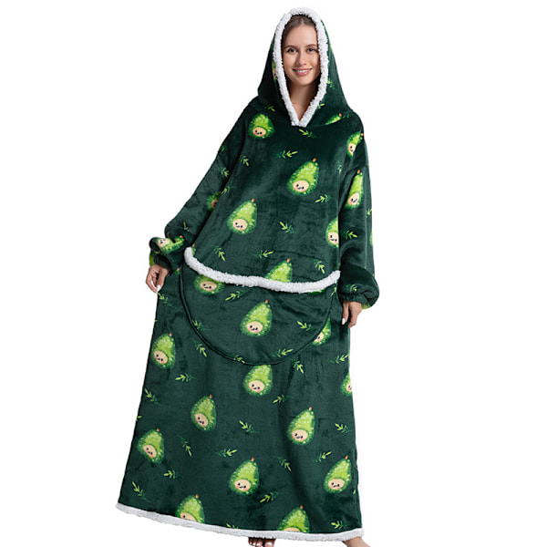 Fleece-hettegenserteppe for kvinner med ermer, gigantisk TV-teppe Little Pear Man