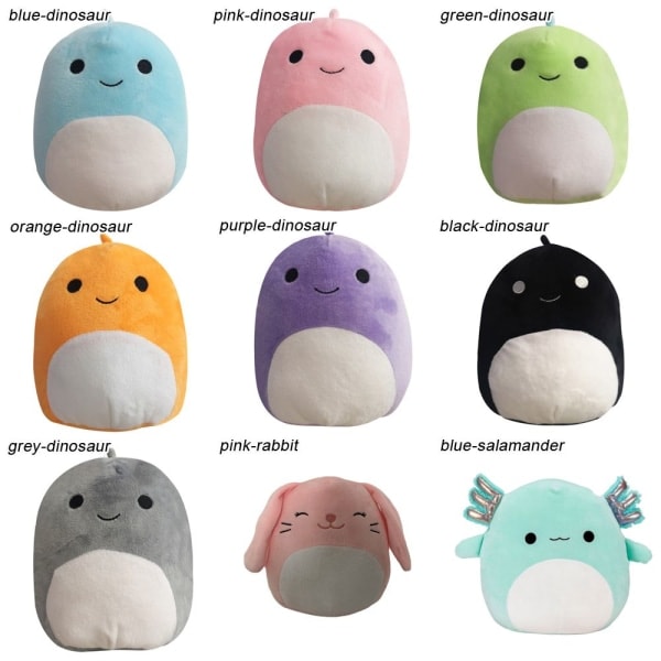 20-25 cm Squishmallow plysjputte Blå Salamander Blå