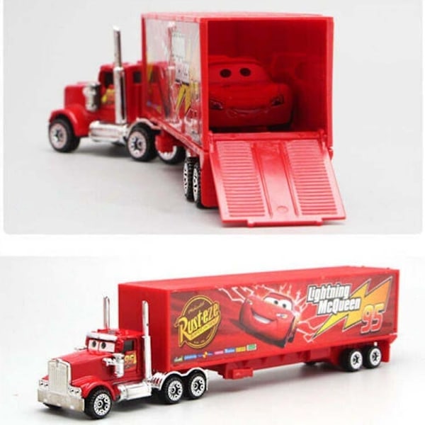 7 stk Biler Cars 2 Lightning McQueen Racer Bil & Mack Truck Sæt Præsenter