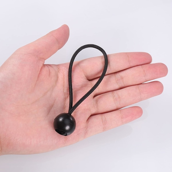 35×Svart Bungee Bungee Boll (20CM) Presenning Bungee Kärn Slitstark