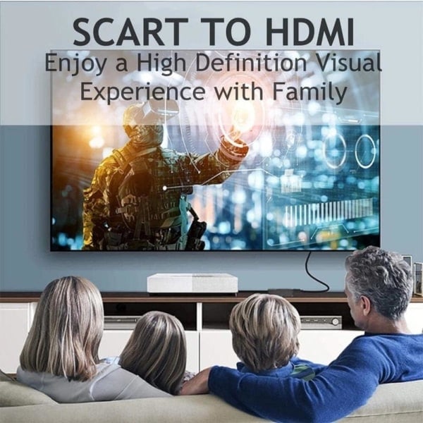 SCART til HDMI Konverter, Alt-i-én SCART til HDMI Adapter, 1080P