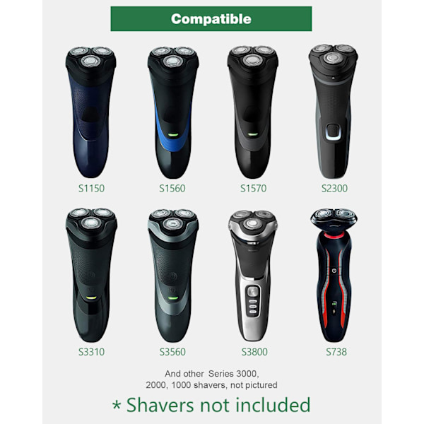 3 stk. erstatningsblader til Philips SH30 Series 3000 elektriske barbermaskiner
