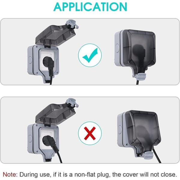 IP66 Waterproof Socket, Wall Outdoor Waterproof Socket, Dustproof Wall Socket Box for Indoor and Outdoor (With Switch, B)