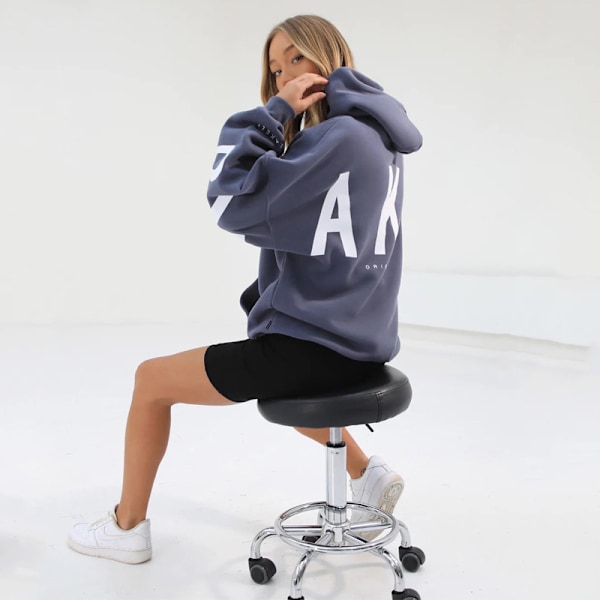 Blakely Hoodies Dam Hoodie Långärmad Tröja Pullover Jumper Casual Toppar Blå Blå Blå Blå Blå Blå Blue M