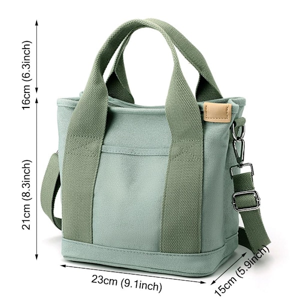Canvas stoffveske Multi-Pocket GRØNN - spot salg Green