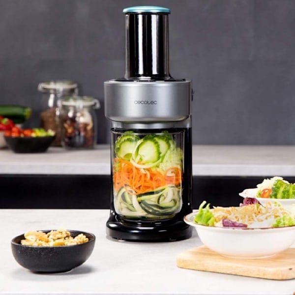 SpiralChef 400 Foodprosessor - CECOTEC - Rivejern - Svart - 80W - Pulsfunksjon - 4 Blader i rustfritt stål Svart