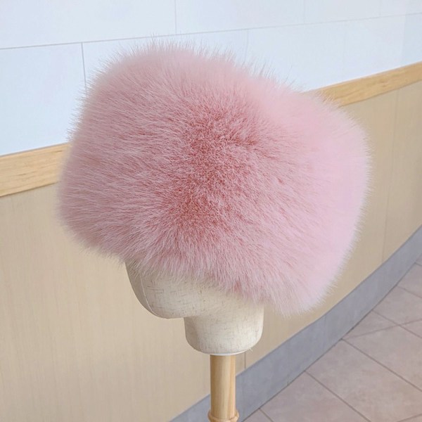 Falsk pelslue Russisk hatt ROSA pink