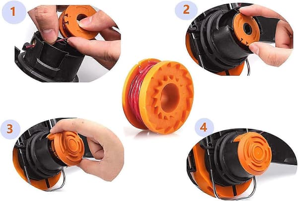 12-pack Trimmer Line for Worx 20V Trimmers, Durable Replacement Spool for Spool Caps and Edgers, Improved Cutting Speed