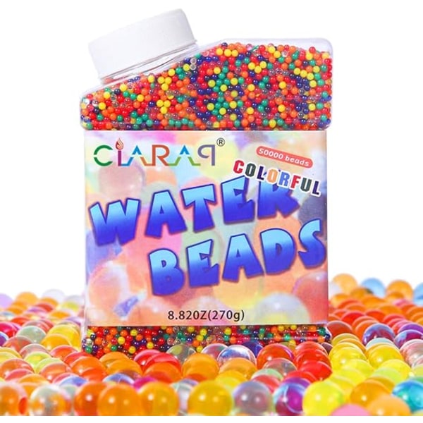Vattenpärlor (50 000 st) Rainbow Mix Jelly Water Gel Beads Växer