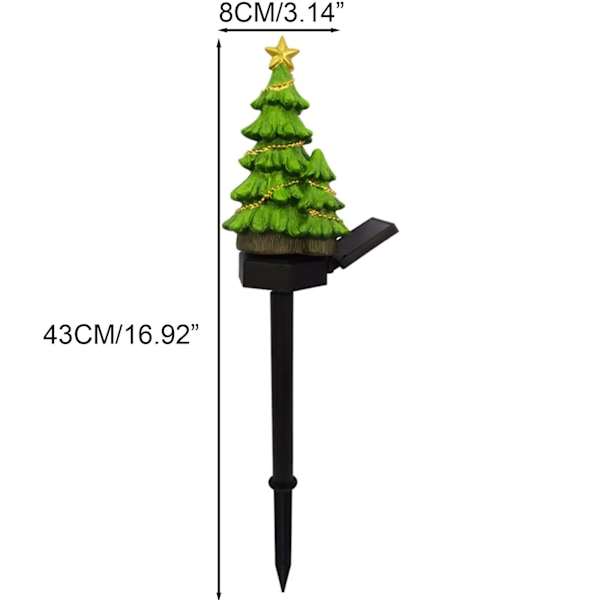 Solcellsdriven julgransljusstake för utomhusbruk 1pc