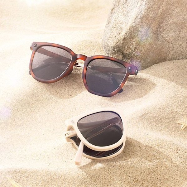 Foldbare solbriller UV400 beskyttelse - Polariserede køre- og udendørs unisex solbriller til mænd/kvinder, antirefleks letvægts klassiske stilarter Agate brown