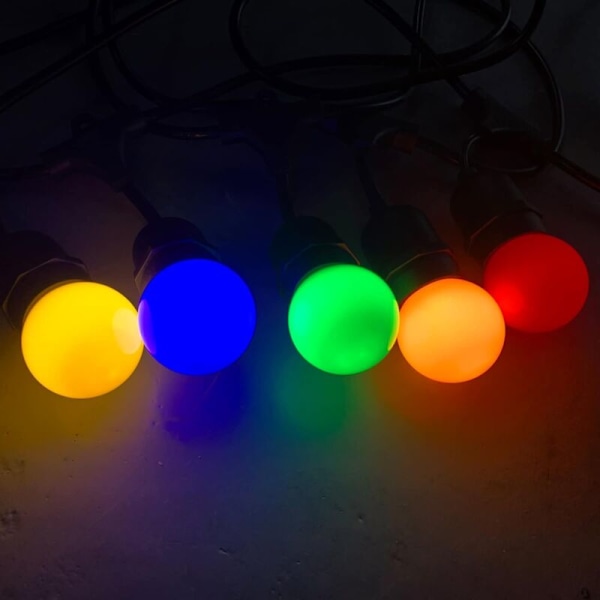 Sæt med 20 farvede LED-pærer b22 bajonetpærer 2w Rød, Gul, Orange, Grøn, Blå, Ubrækkelig (svarer til 20W)