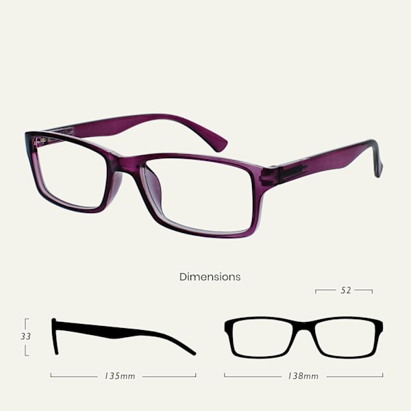 Company Purple Lesebriller Verdipakke 4 stk Designer Stil Herr Dame RRRR92-5 +3.50 Lilla Lilla Purple +3.50 Magnification