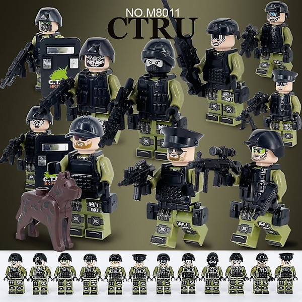 Militærserie Byggeleker 12 minifigurer