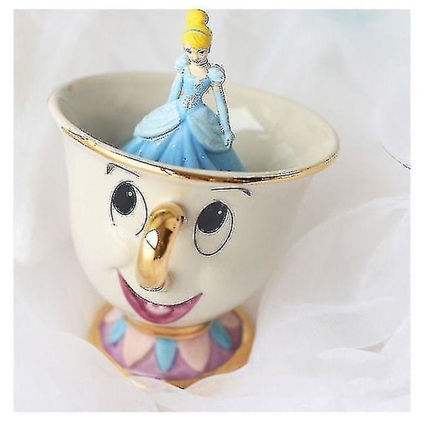 Teekanne-kopp med Skjønnheten og Udyret-motiv - Mrs. Potts og Chip