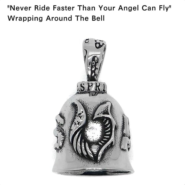 Bell Angel Wing Knight Bell Bokstäver Nyckelring Motorcykel Cykel Ridning Guardian Bell 1 bit silver IC