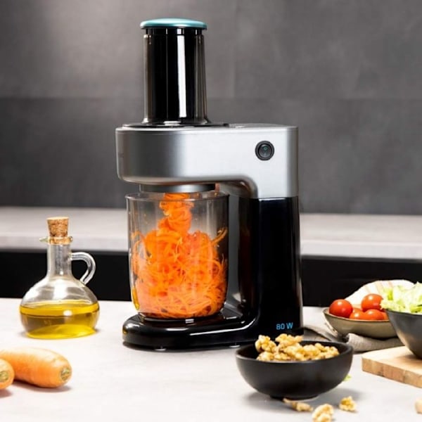 SpiralChef 400 Foodprosessor - CECOTEC - Rivejern - Svart - 80W - Pulsfunksjon - 4 Blader i rustfritt stål Svart