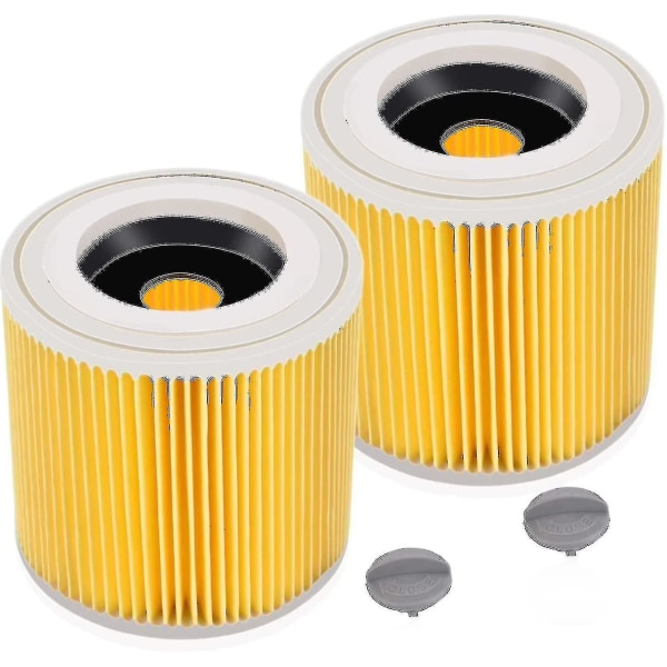 Patronfilter til Karcher støvsugere - 2-pakning - Erstatningsfilter for WD3, WD2, WD3p, MV2, MV3 - Artikkelnummer 6.414-552.0/6414552