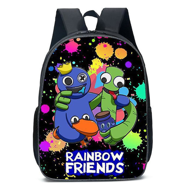 Rainbow Friends Ryggsekk Stor kapasitet Ryggsekk Skolesekker for barn Gutt Jente C B