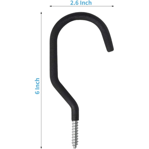 8 stk. cykelophængsholder til opbevaring, gummibelagt kraftig stor skrue loftskrog til garagevæg og loftscykelopbevaring
