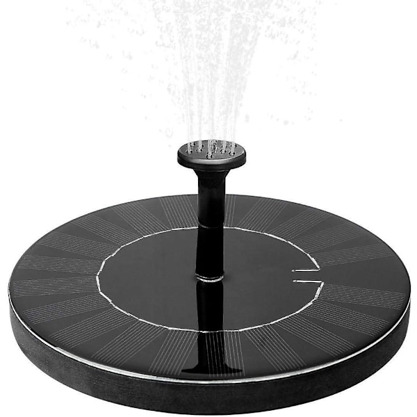 Solcellsdriven fontän med batteri, 1,5W utomhus trädgårdsdamm pump (Mini solcellspump)