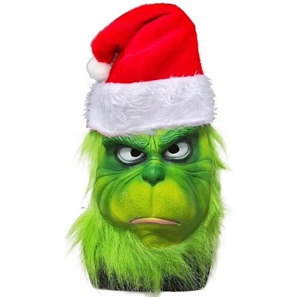 Julemaske og Handsker Kostume Geek Stole Halloween Cosplay Grinch and gloves