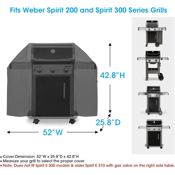 52 tums grilltrekk for Weber Spirit 200- og 300-serien, BBQ