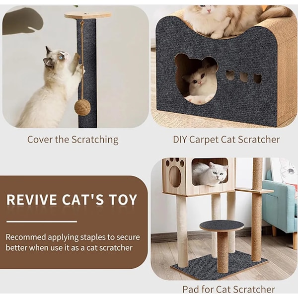 2m Katte Skrabemåtte - Beskytter Møbler, Holdbart Sisal Design