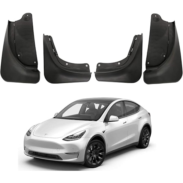 Passar Tesla Model Y Stänkskydd 4st Anti-Stänk Vinterfordon Stänkskydd Sediment Skydd Behöver Inte Borra Hål