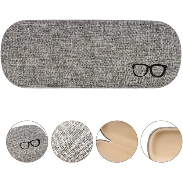 4-pack Hard Eyeglass Cases, Large Linen Fabric Sunglasses Case, Simple Glasses Protector