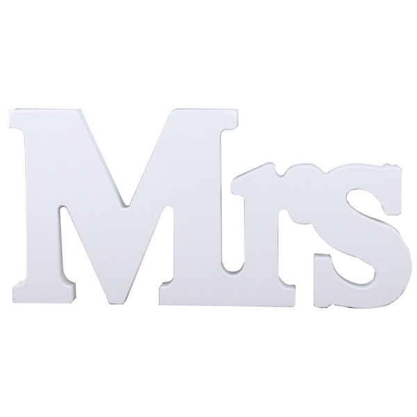 Mr & Mrs Wood Lettres minuscules Bokstäver Sign Top Bord