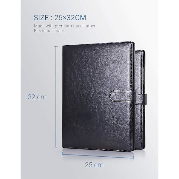 2024 Ny Mappe A4 Clipboard Konferencemappe til Legal Pad, Kunstlædermappe Arbejde Skrivning Foldbar Clipboard med Omslag, Portefølje Organis