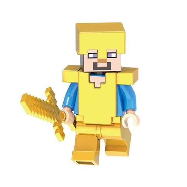 8 stk/sæt Minecraft-tema minifigur monteret mini byggeklods Samlerfigurer Legetøj Børn Fans