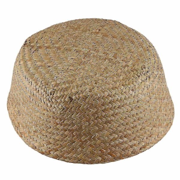 Sjøgressflettet Kurv Rattan Foldbar Henge Blomsterpotte Plantet Vevd Smussvaskkurv St