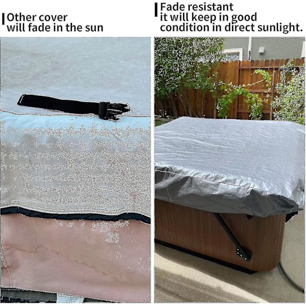 Vandtæt badekarsovertræk 213 cm L x 213 cm B x 89 cm H Spa Beskyttelse Solskærm