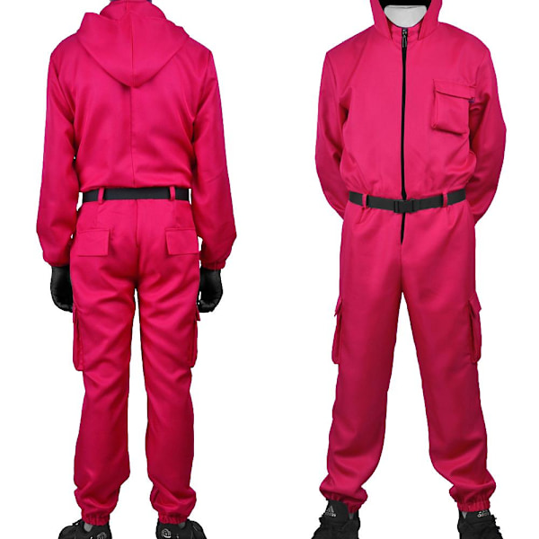 Squid Game Kostume / Maskeraddrækt - Cosplay Dragt Rød M Red