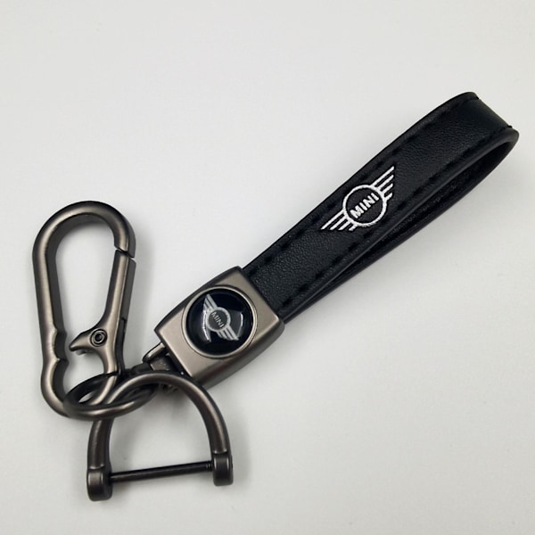 Bil Läder Cykel Nyckelring Metallfinish | Kraftig Nyckelring | Nyckelring Och Krokbeslag Pistol Färg Hårdvara Gun Color Hardware MINI