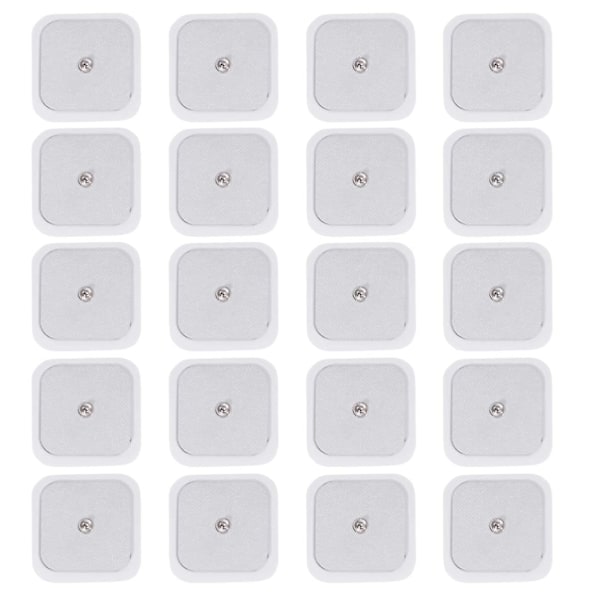 5x5cm 20 kpl itseliimautuvia TENS-elektrodeja, jotka sopivat BEURER Tens-laitteisiin, korvaavat Tens-elektrodit, uudelleenkäytettävät elektroterapiahierontaan (valkoiset)